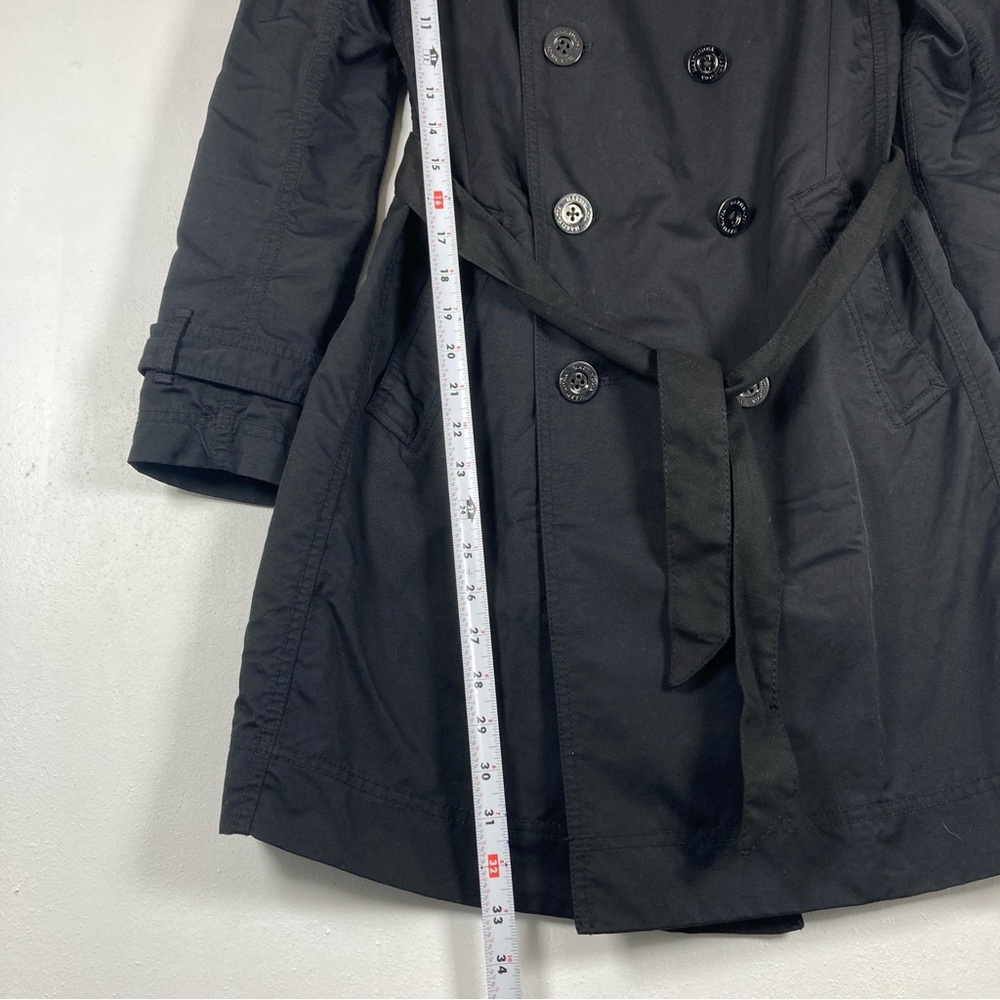 Martin + Osa Belted Double Breasted Trench Raincoat Black Size S Pockets - Picture 11 of 16